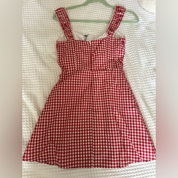 Princess Polly FAUBERT MINI DRESS RED GINGHAM Size 2 NWT - Picture 6 of 7